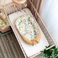 Protectie somn - Baby Nest vafe cu mix de flori- mustar